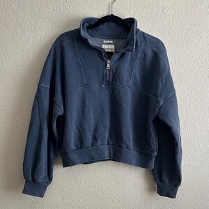American Eagle Cropped Quarter-Zip Sweatshirt